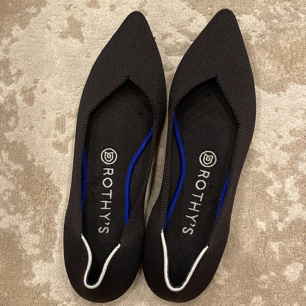Rothy's The Point in Classic Black - White Halo Size 8 - Picture 5 of 7